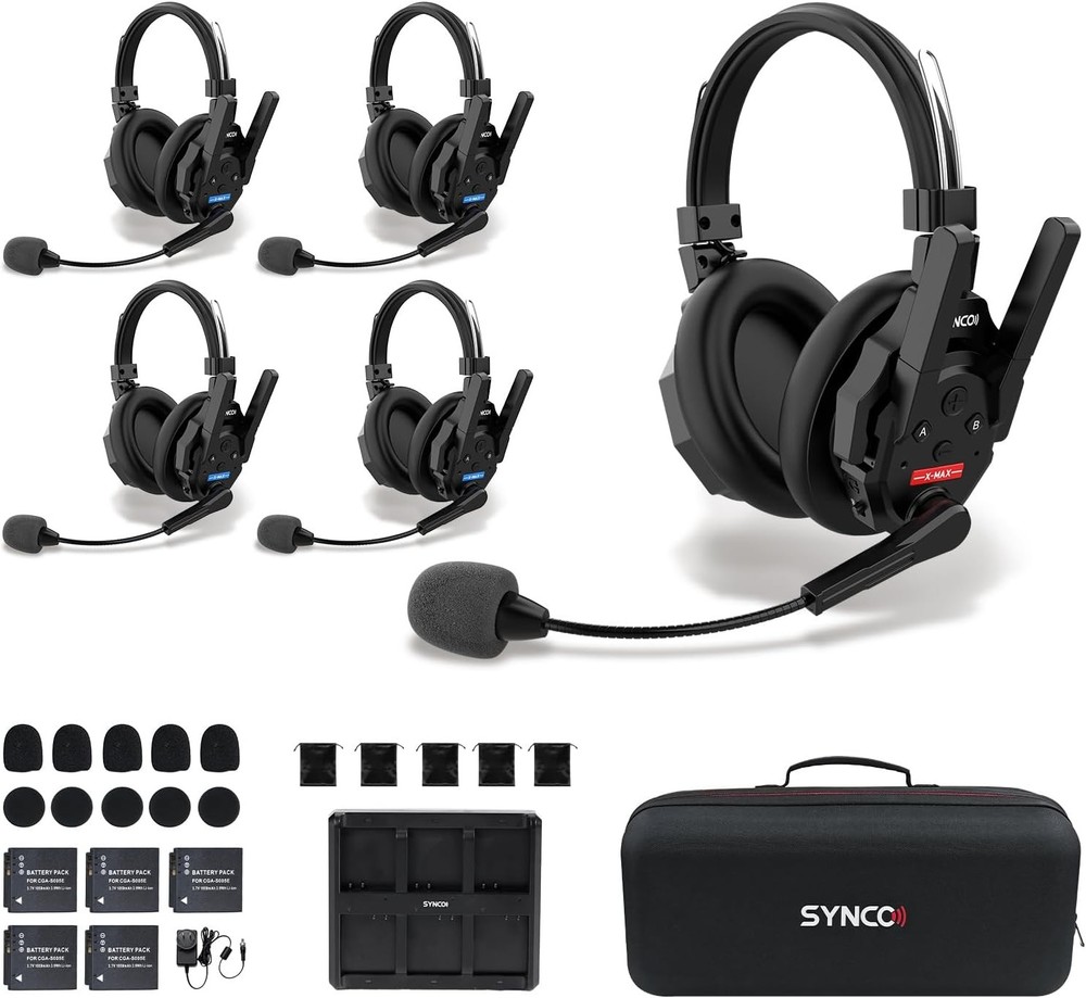 SYNCO XTALK XMAX5 Wireless Intercom Headset System  500m/1640ft Dual Ea5Pcs/Set