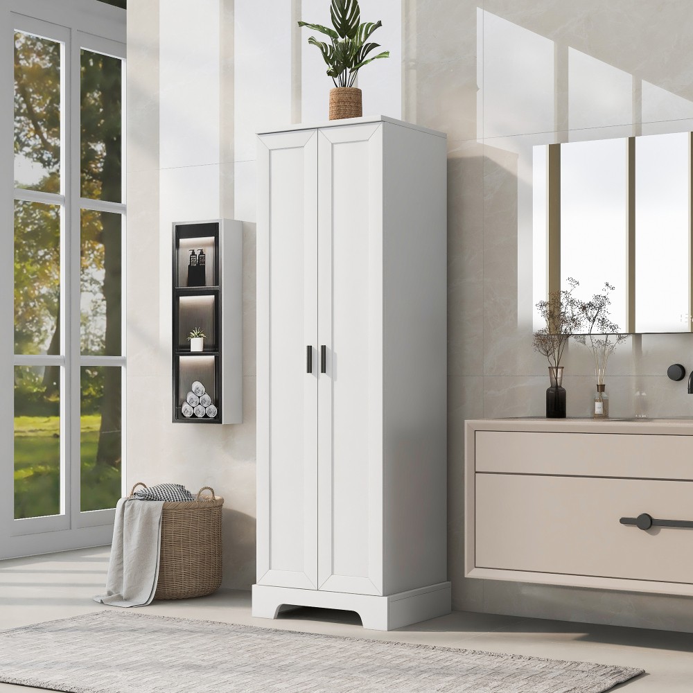 Storage Cabinet W Two Doors Adjustable Shelf