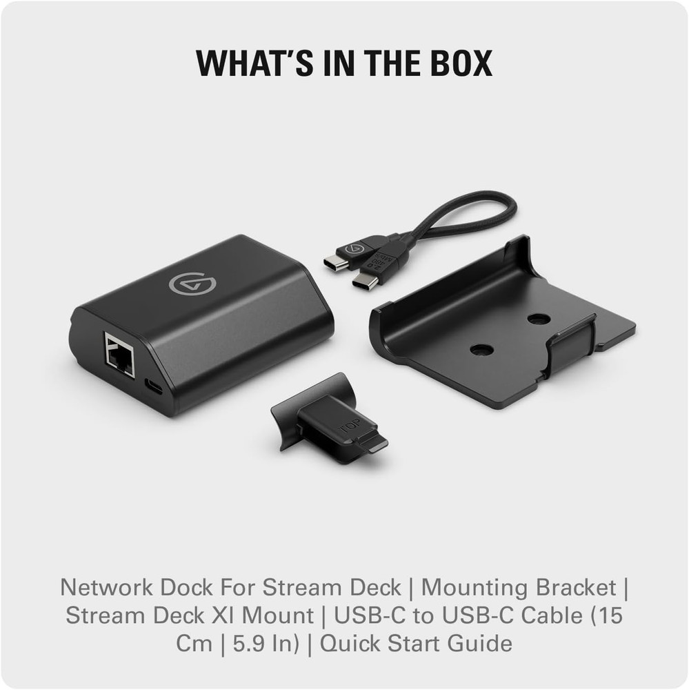 Network Dock for Stream Deck – Wired Ethernet Adapter, Poe or USB Powered, Easy