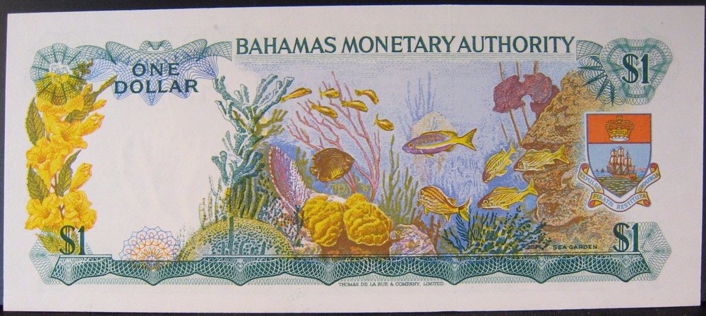 1968 Bahamas, Monetary Authority $1 Dollar Note CU