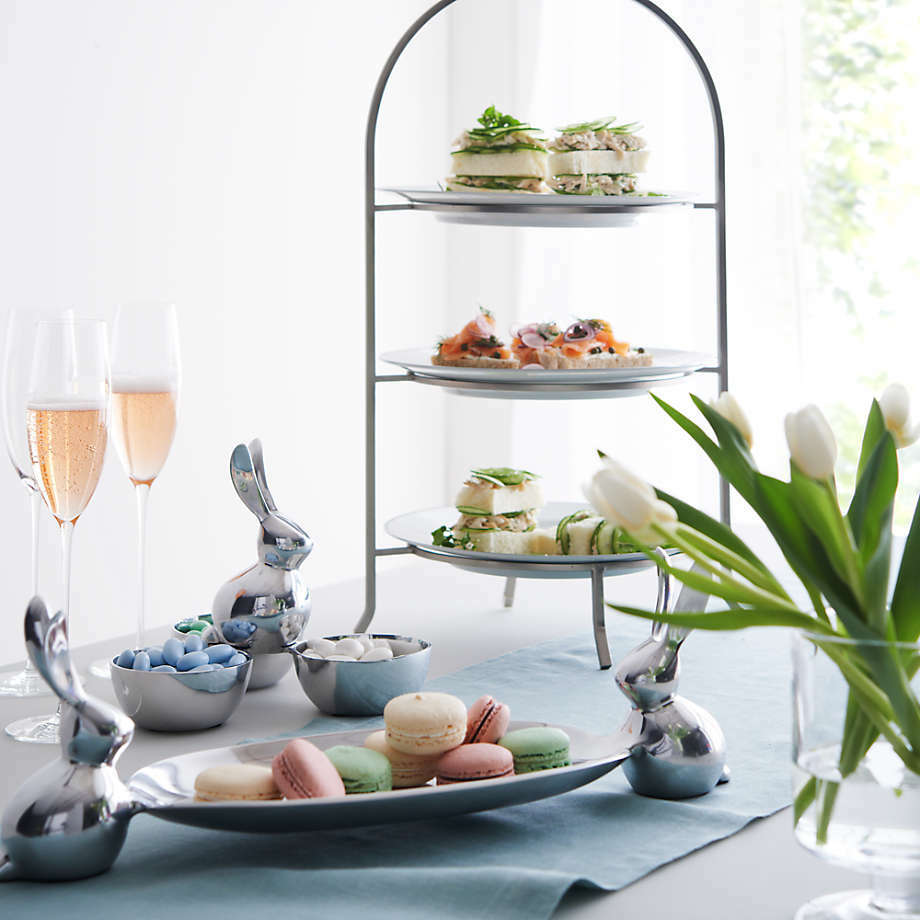 3 Tier Graphite Serving Plate Stand Frame High Tea Desserts Pizza Stand