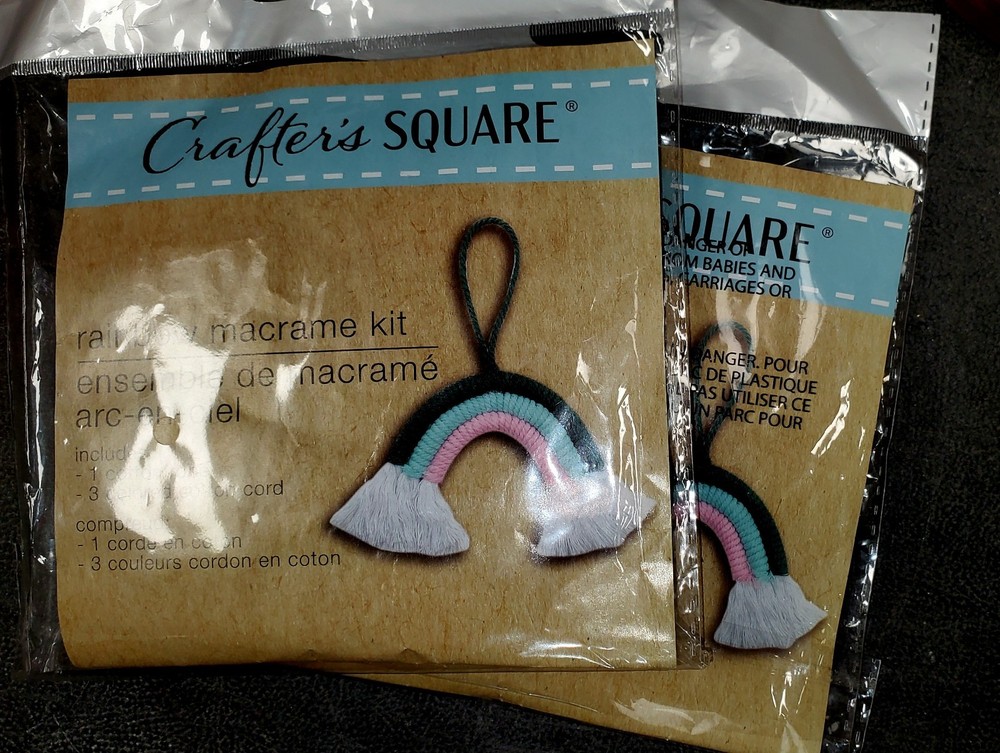 2 Crafter Square Mini Rainbow Macrame Kits NEW