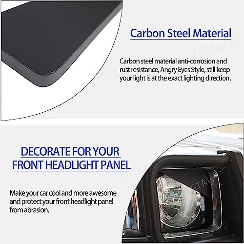 Front Headlight Panel Trim Compatible with Hummer H3 2005-2009, Front Light