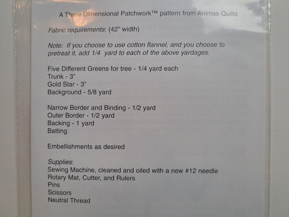 Animas Quilts Pattern (Three Dimensional Patchwork) - Spruce It Up #AQP-28