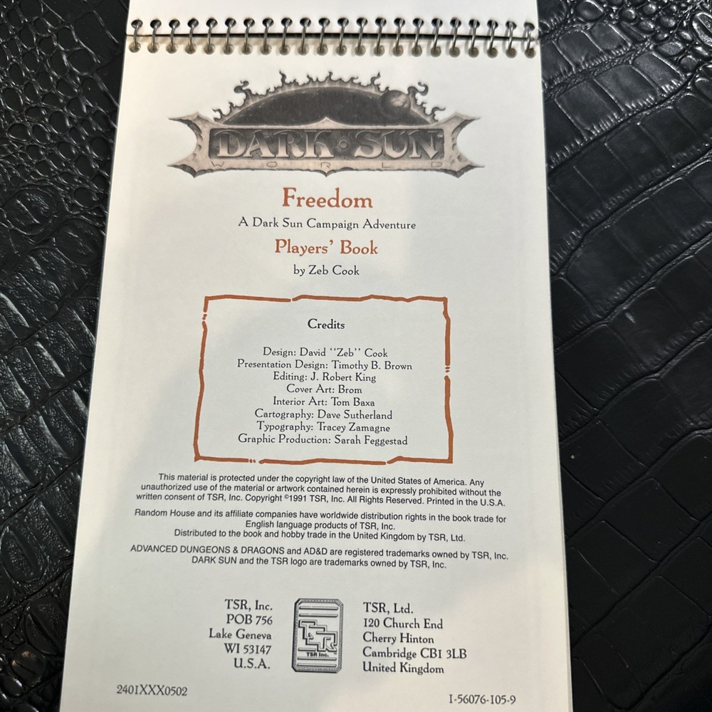Dark Sun Player Books 1991 TSR