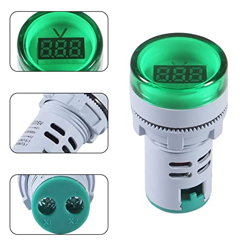 AITRIP 5PCS Digital DC Voltmeter LED Display Voltage Voltmeter AC 20-500V Green