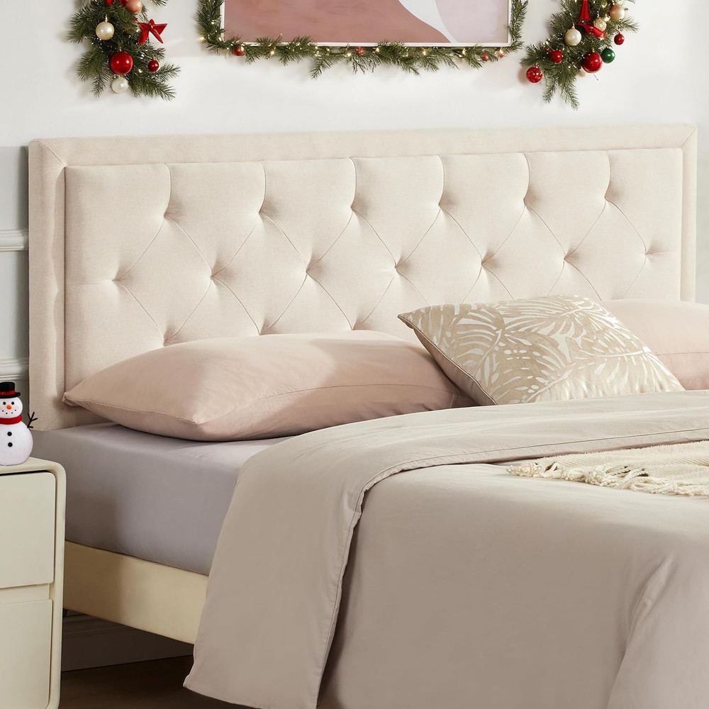 Howjoe Upholstered Queen Headboard Only, Tufted Headboard Queen Size, Solid Wood