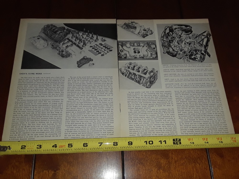 1965 CHEVROLET 396 ENGINE ORIGINAL ARTICLE