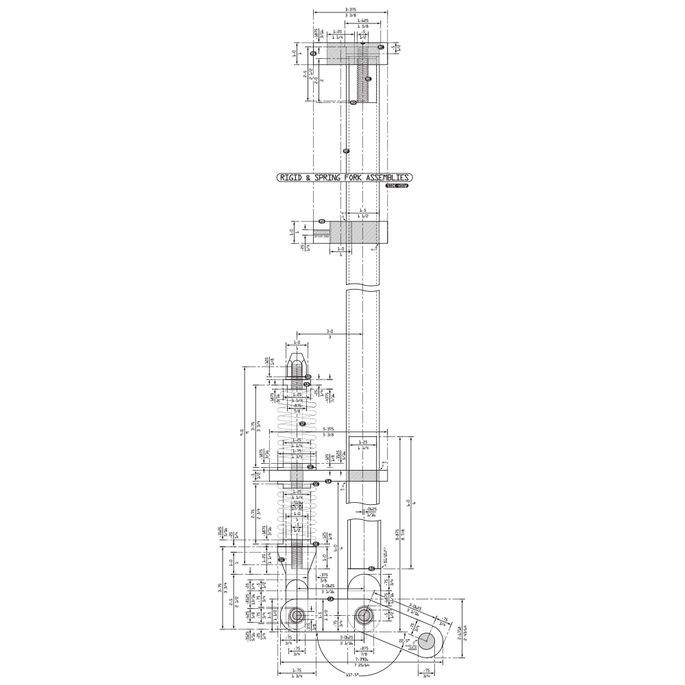 Custom Chopper Springer Fork Blueprints / Inverted Reverse Style