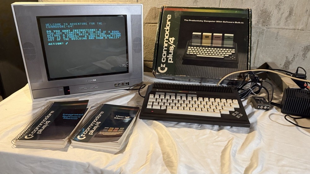 WORKING Commodore Plus/4 In Box With PSU Manuals Retro Vintage Computer Tested