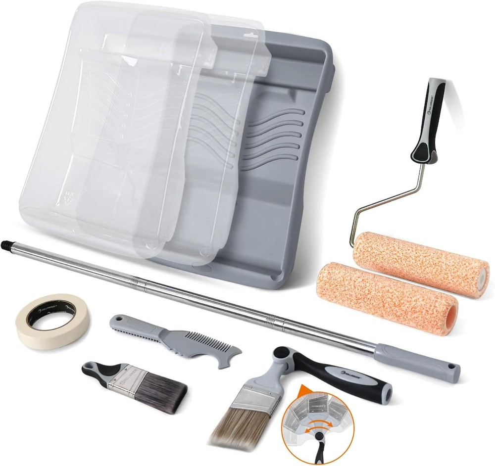 9 Inch Paint Rollers Kit With Extension Pole-9" Paint Rollers, Extend