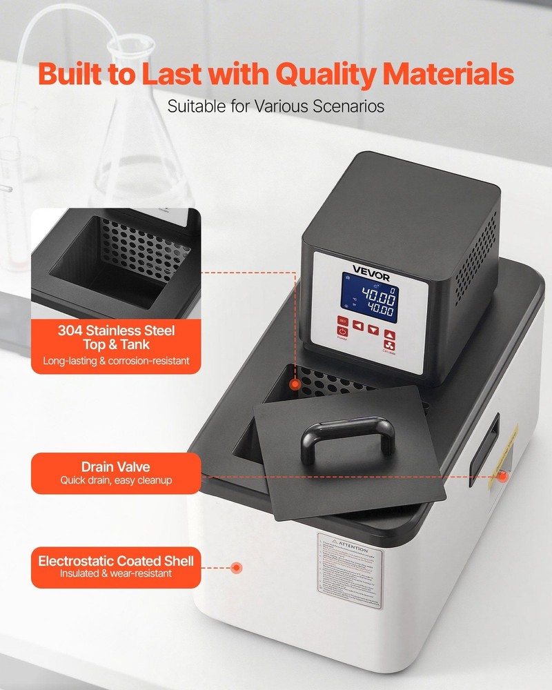 Lab Heating Circulator 6L, 300°C, 0.01°C, Internal/External Loop