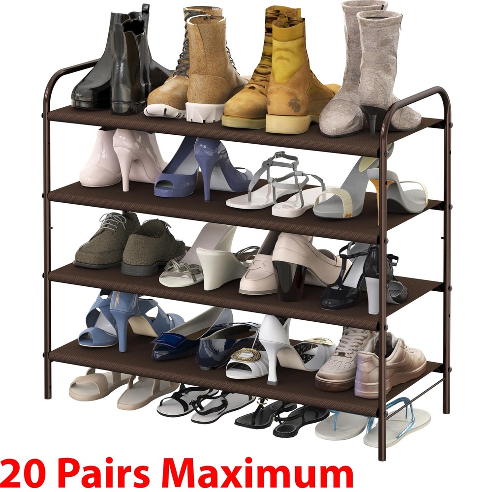 4-Tier Shoe Rack Storage Organizer, Bronze