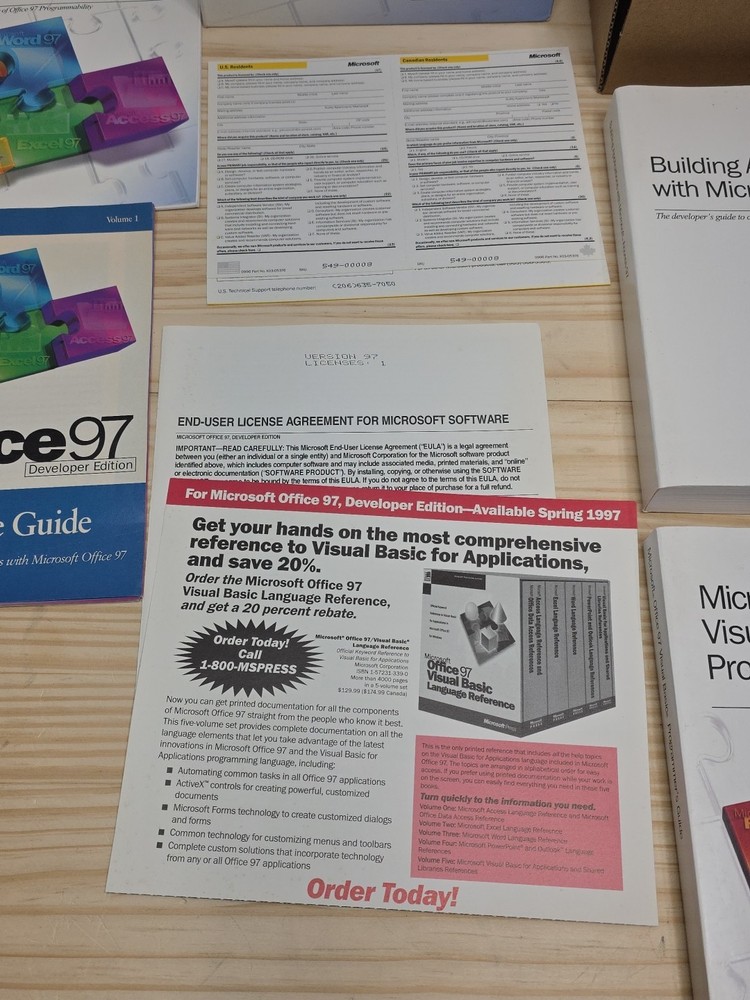 Microsoft Office 97 Developer & Professional Edition CD-ROMs Open Box Free Shipp