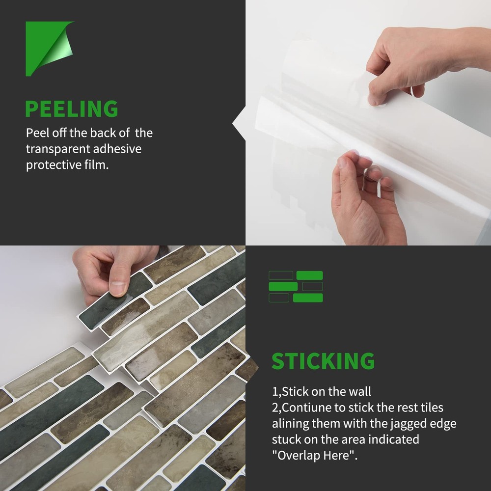 Marble Peel and Stick Backsplash for Kitchen, 3D Adhesive Tile Backsplash for...