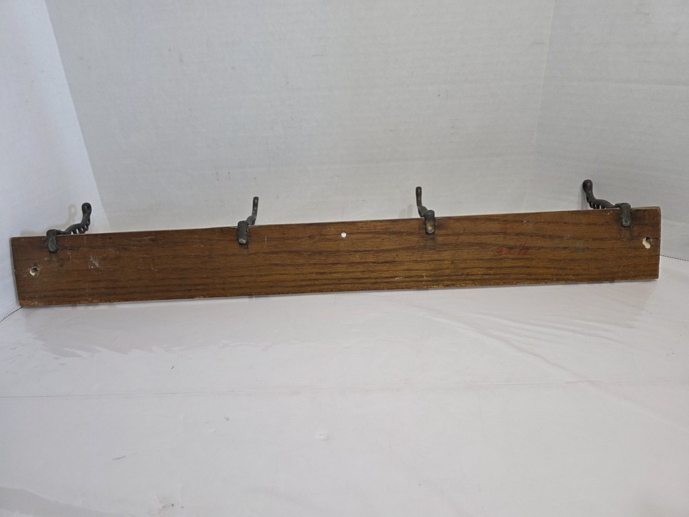 4 Cast Iron Coat Hooks Vintage