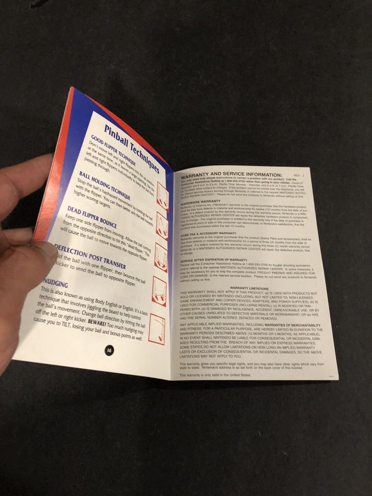 Super pinball snes manual