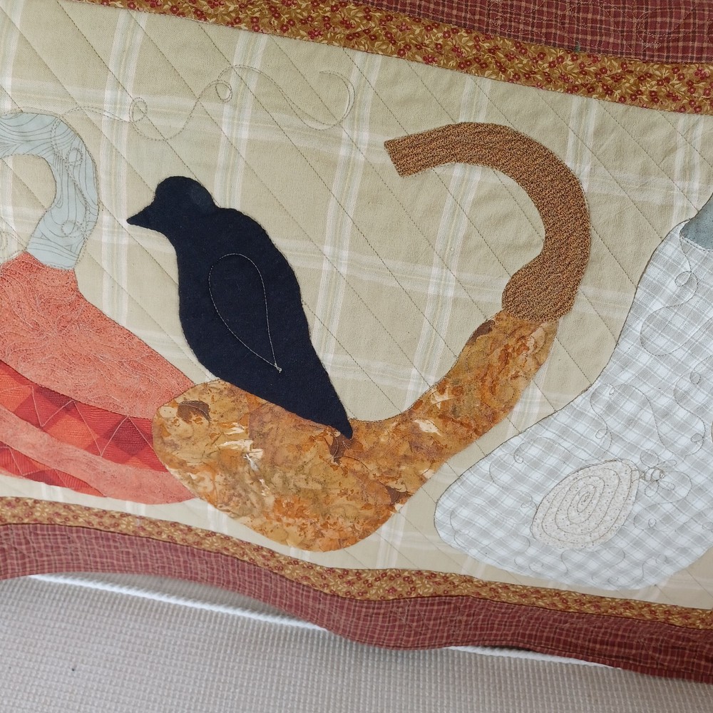 Quilted Table Runner Or wall hanging. Hand Appliqued