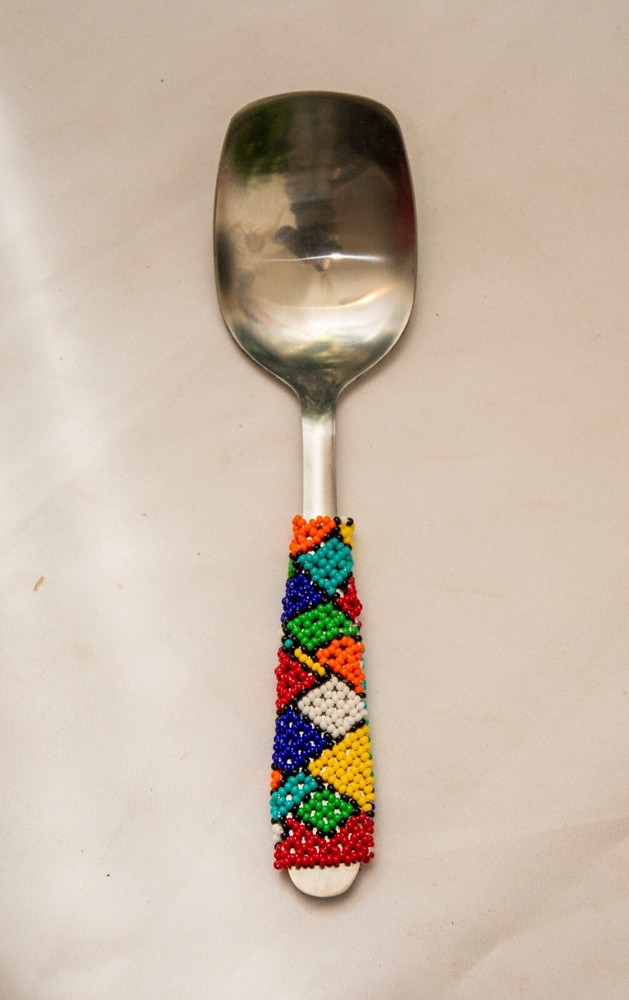 stainless steel beaded dishing spoon