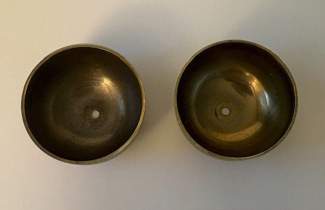 2 Brass Clock Bells Round 54A 55A