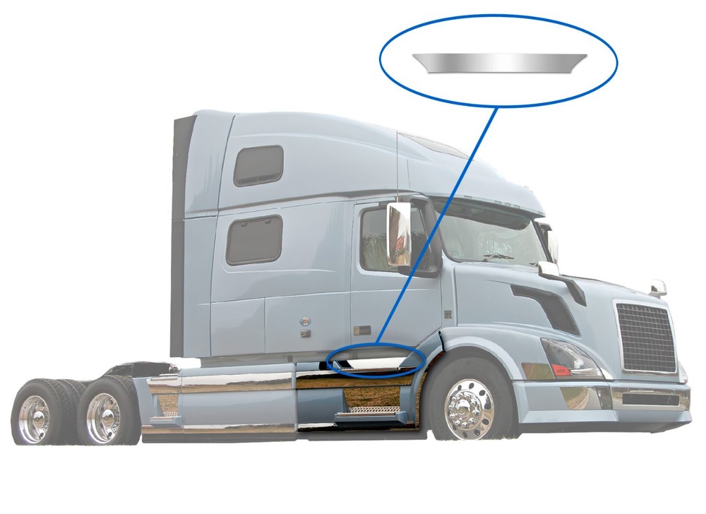 Front Panel Stripe Chrome Trim - Right Side 6R Compatible with Volvo VNL 04-2017