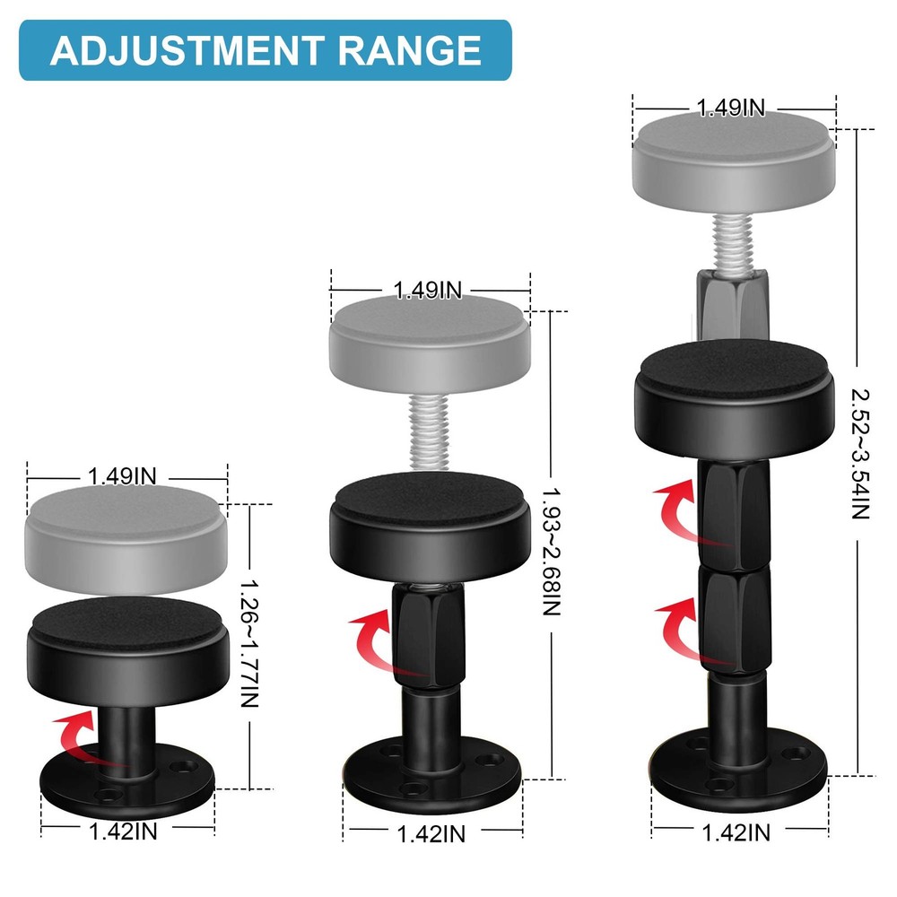 Neatbuddy 4PCS Black Adjustable Bed Frame Anti-Shake Tool, Headboard Stoppers...