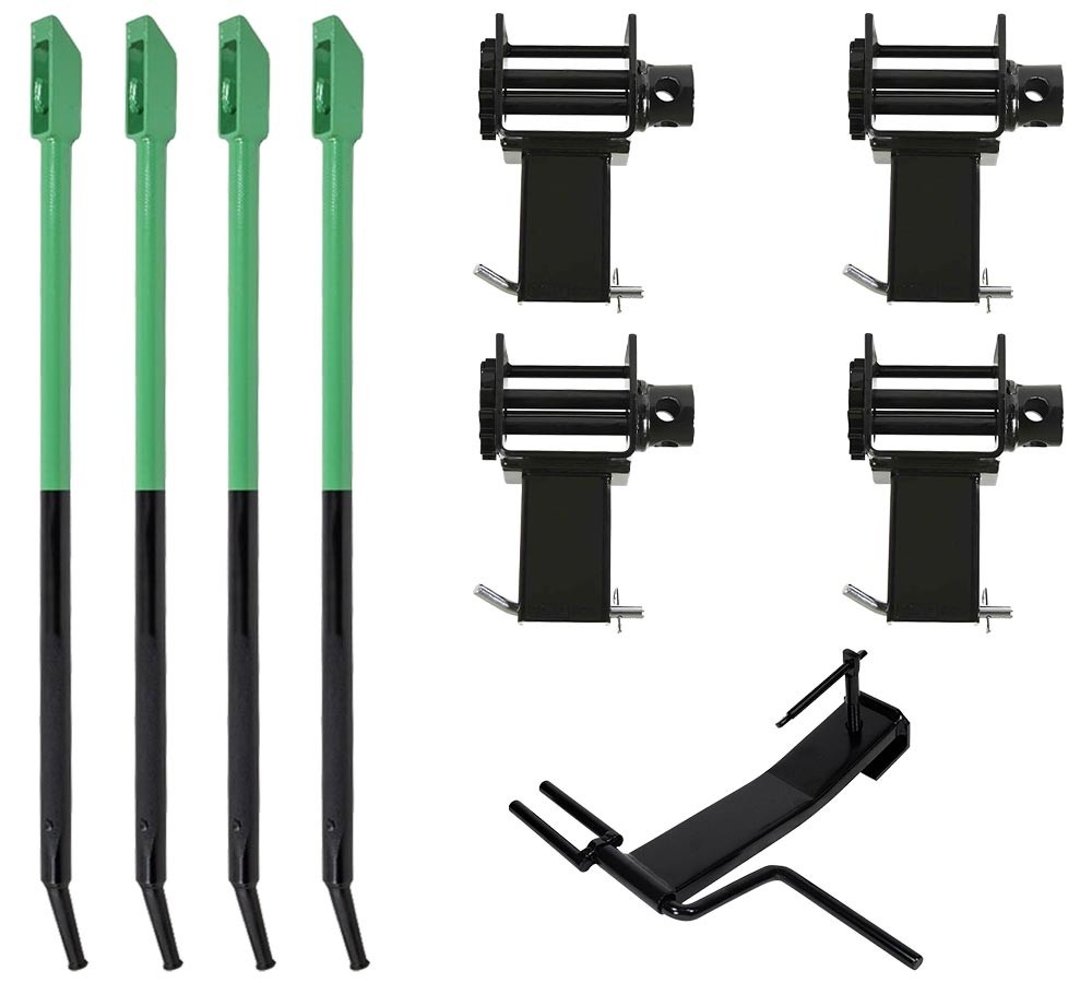 Winch Cargo Tie Down Strap Kit - 4PK Winch Bar & Stake Pocket & Strap Winder