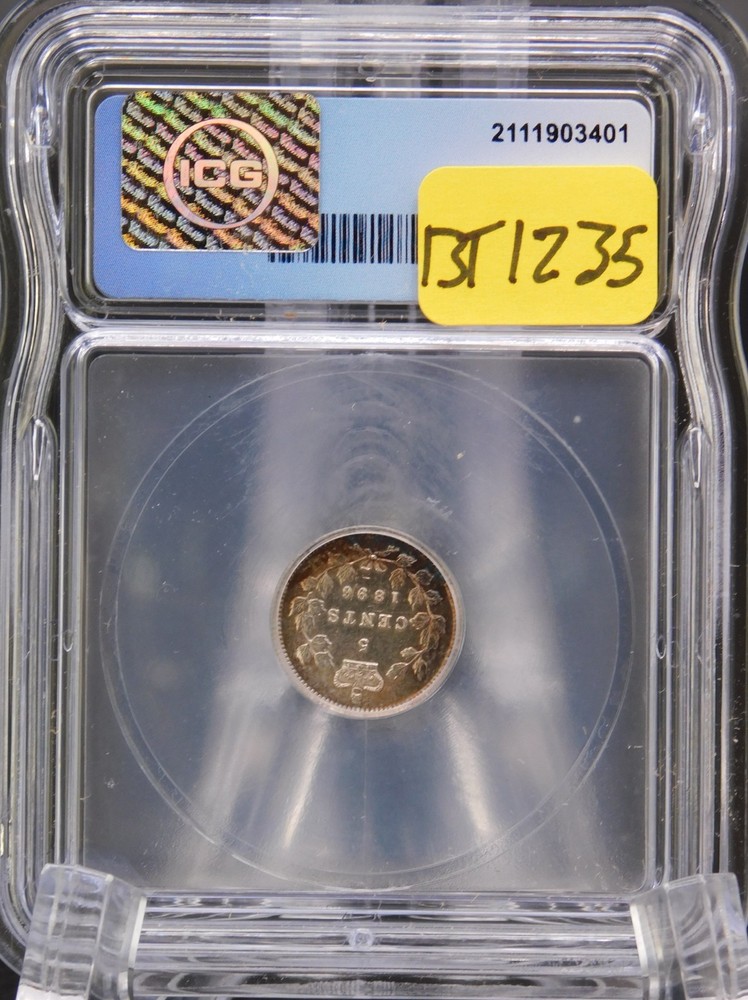 1896 CANADA FIVE CENT ICG MS60 DETAILS (BT1235)
