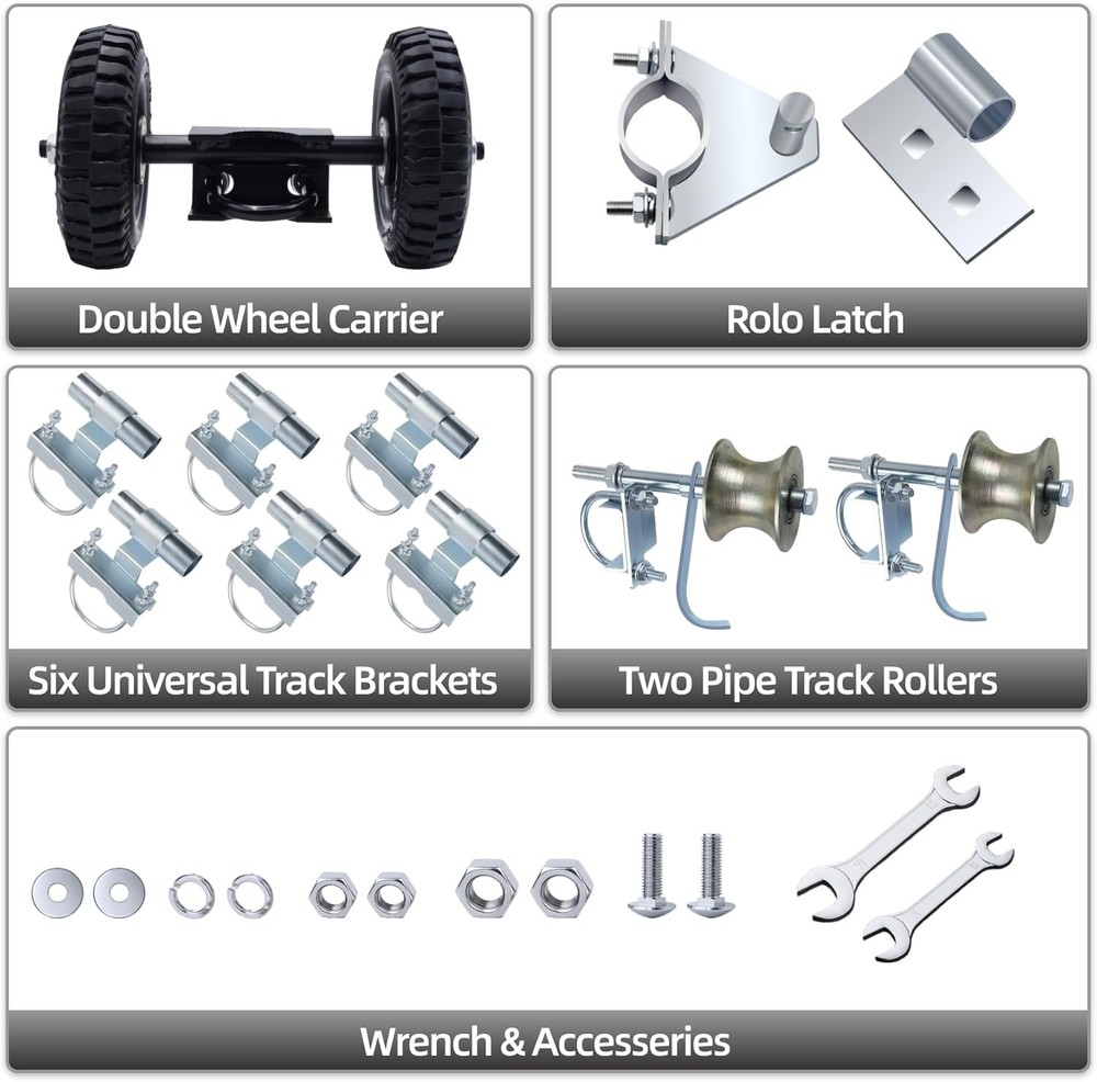 Rolling Gate Hardware Kit for Chain Link Gate Sliding Gate Hardware, Suitable fo