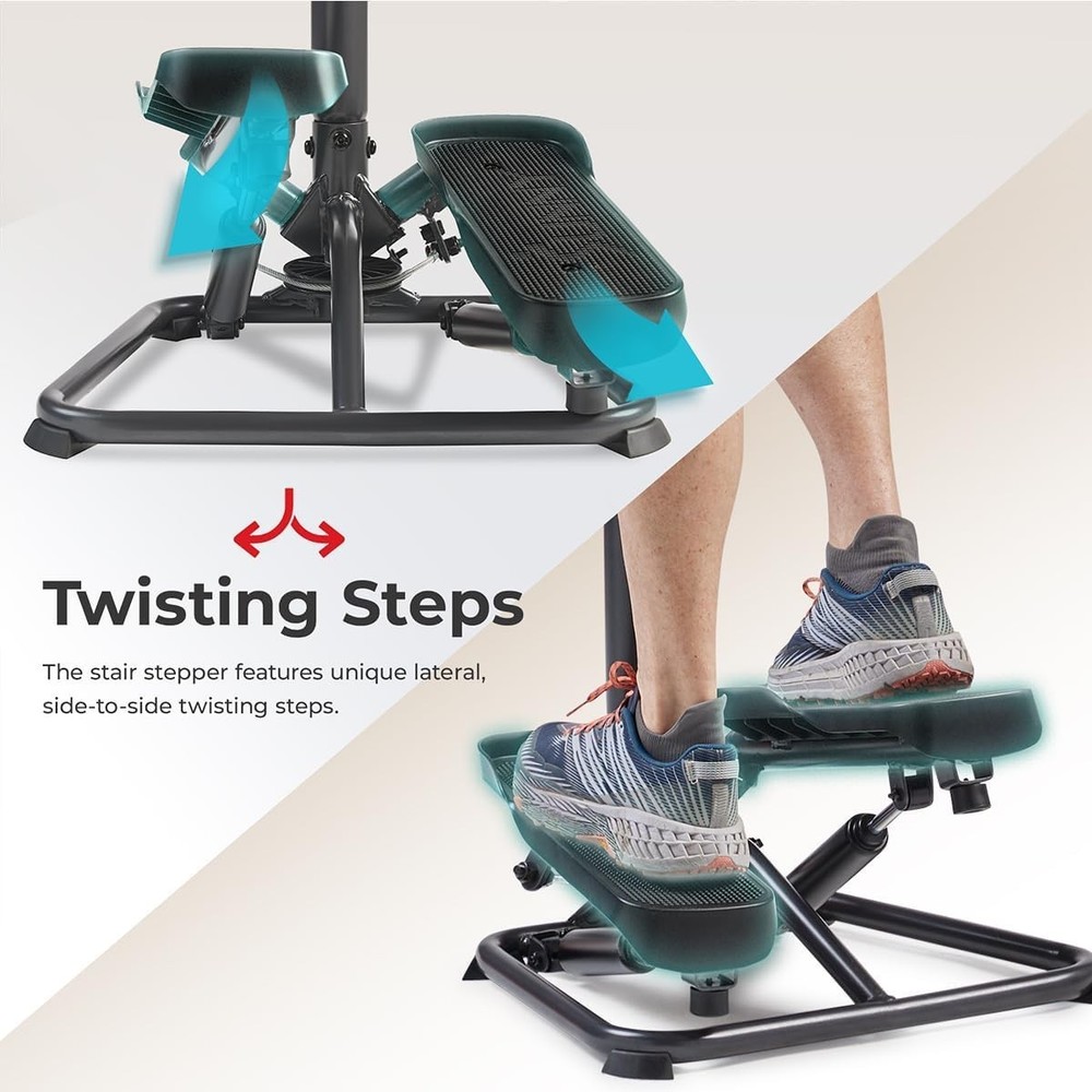 Twist Stepper with Handlebar, Stair Step Machine for Cardio Workout, Compact ...