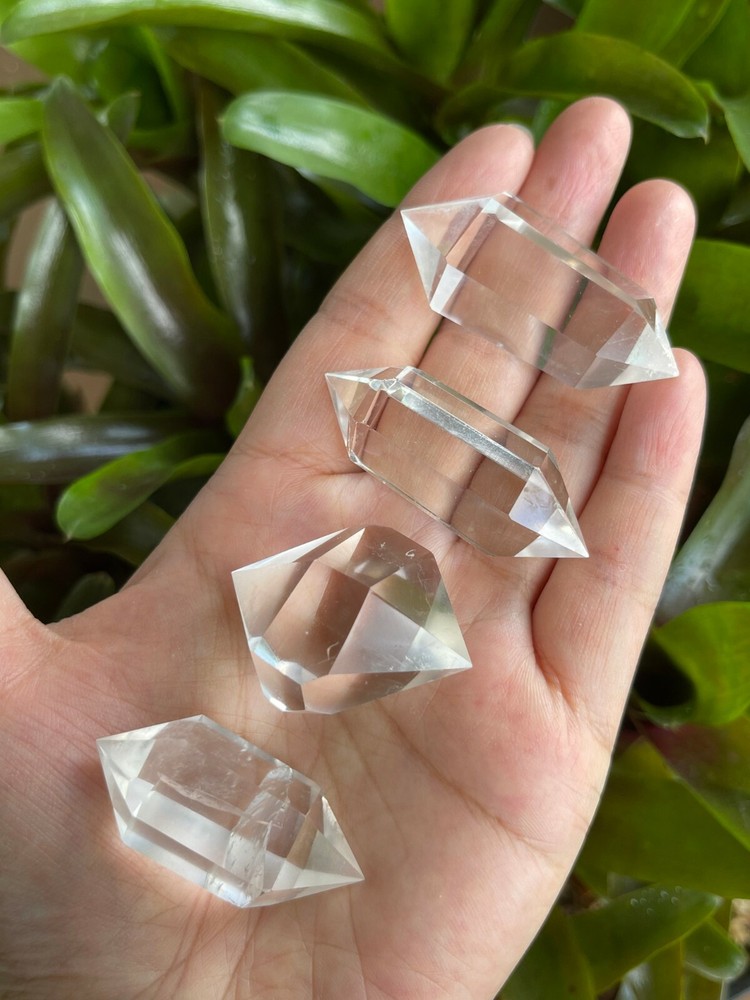 Premium Clear Quartz Six-Sided Polished Double Terminated Points, Pick A Weight