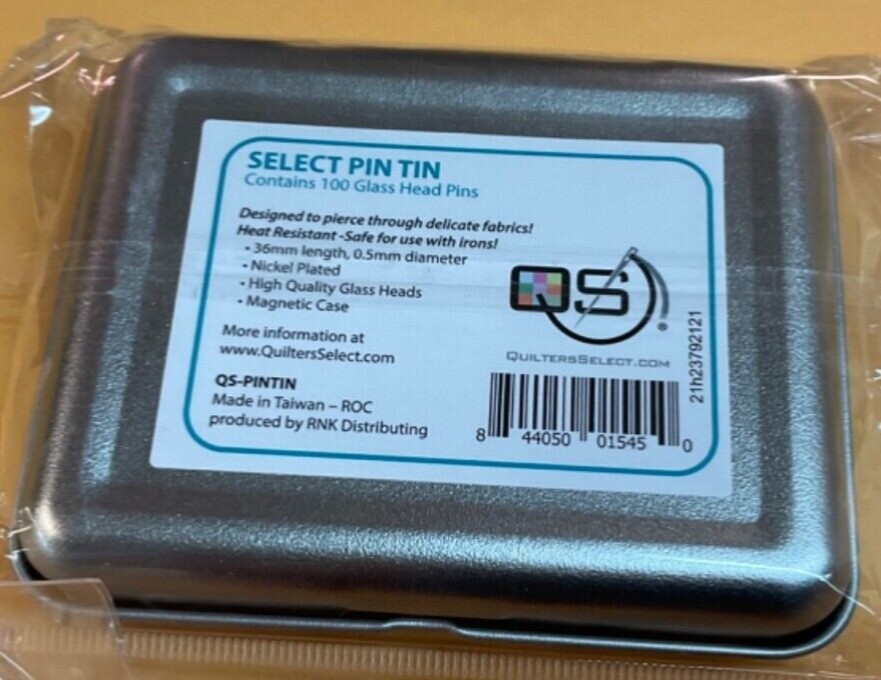 Quilters Select Pin Tin with 100 Pins
