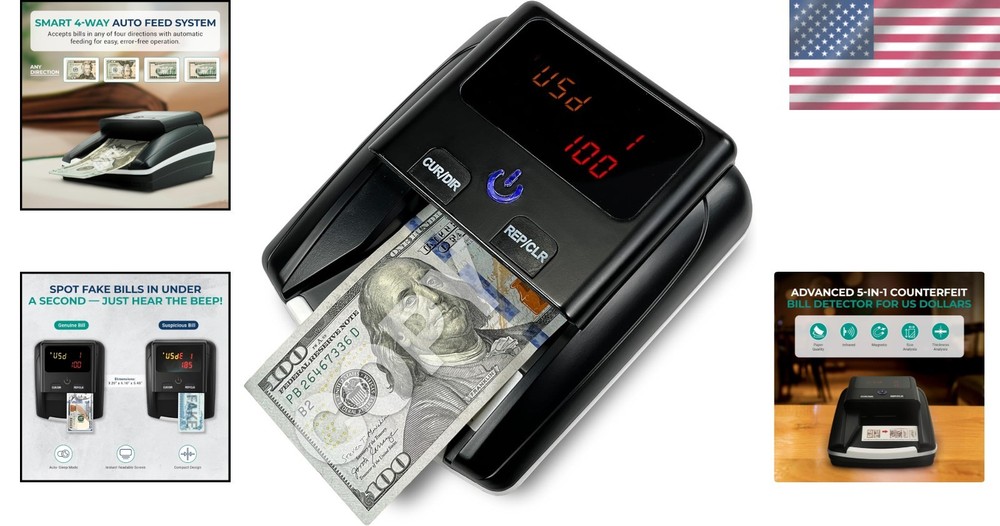 Professional Currency Detector with Large Display for Fast Bill Validation