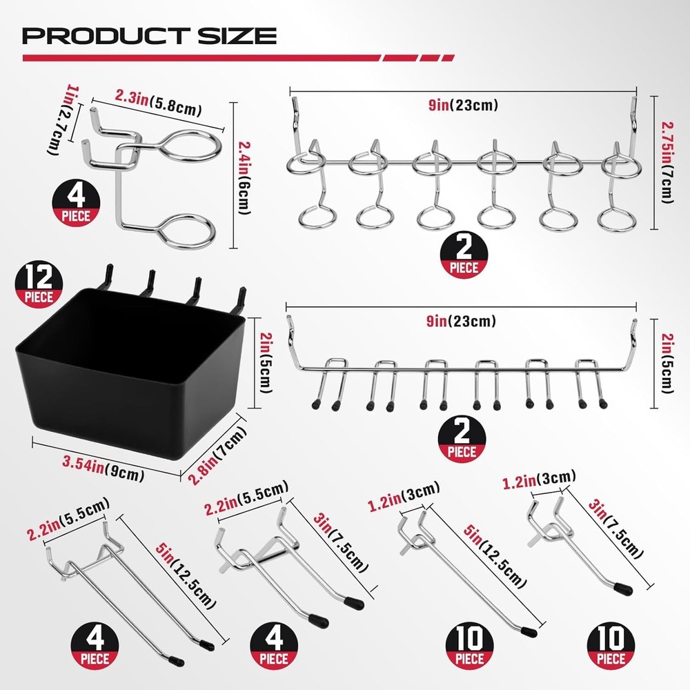 300-Piece Peg Board Hooks for Hanging for Tool Organization Durable Pegboard Hoo