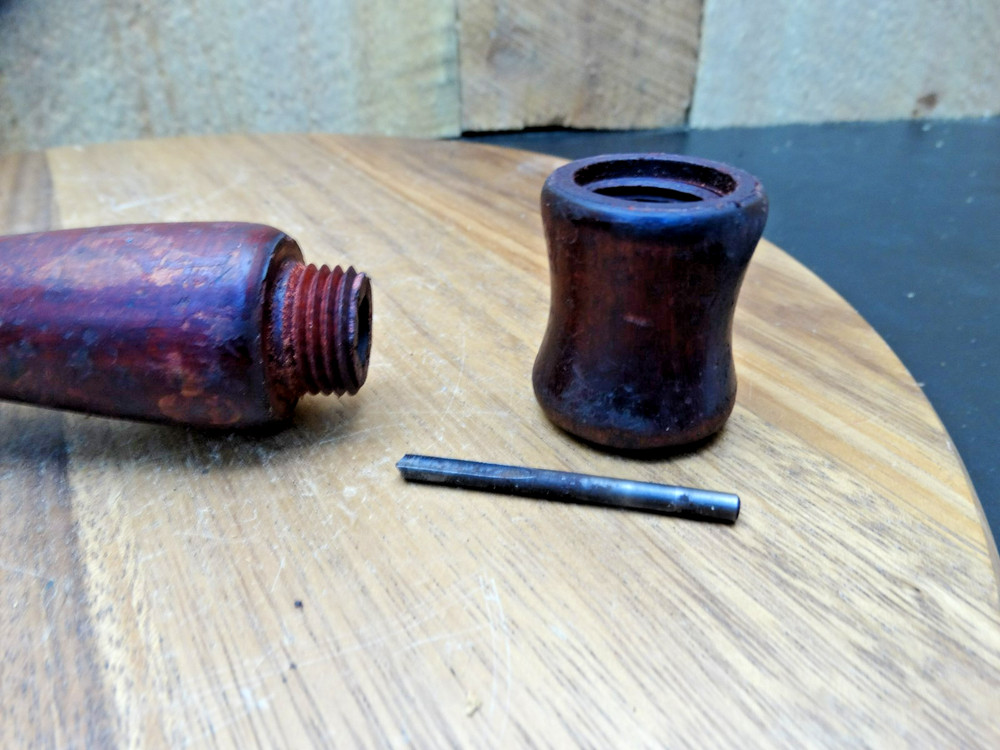 Vintage Egg Beater Hand Drill with Removable Bit Storage Handle Cap