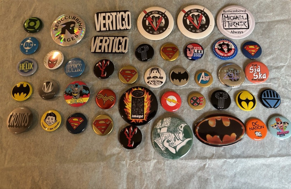 80’s & 90’s Comic Book Buttons 42pcs