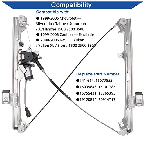 741-644 Power Window Regulator & Motor Assembly Front Left Driver Side