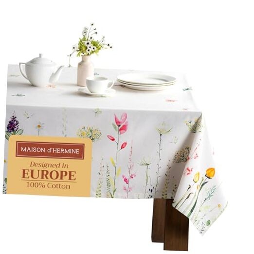 Table Cloth Rectangle Table 100% 120" x 70" (Rectangular) 02 - Botanical Fresh