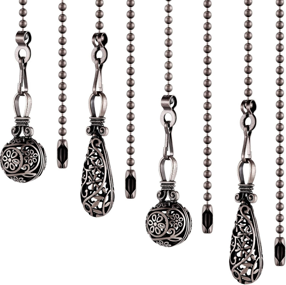 Yaomiao 4 Pcs Ceiling Fan Pull Chain Extension Decorative Light Fan Chains Set P