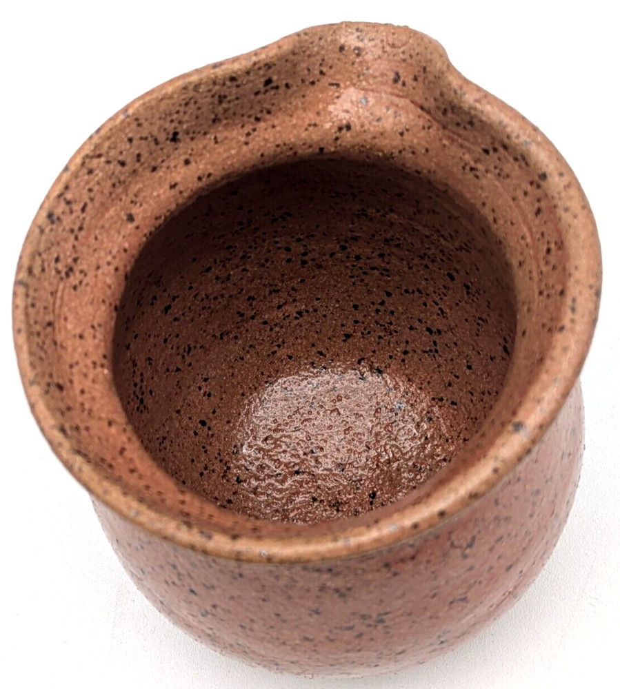 Stoneware Glazed Pottery Creamer 6oz Signed