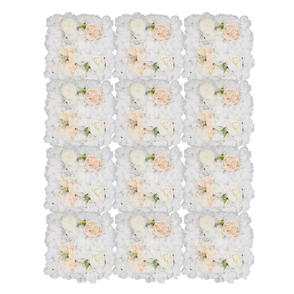 12PCS Silk Artificial Flower Wall Panels for Elegant Backdrops