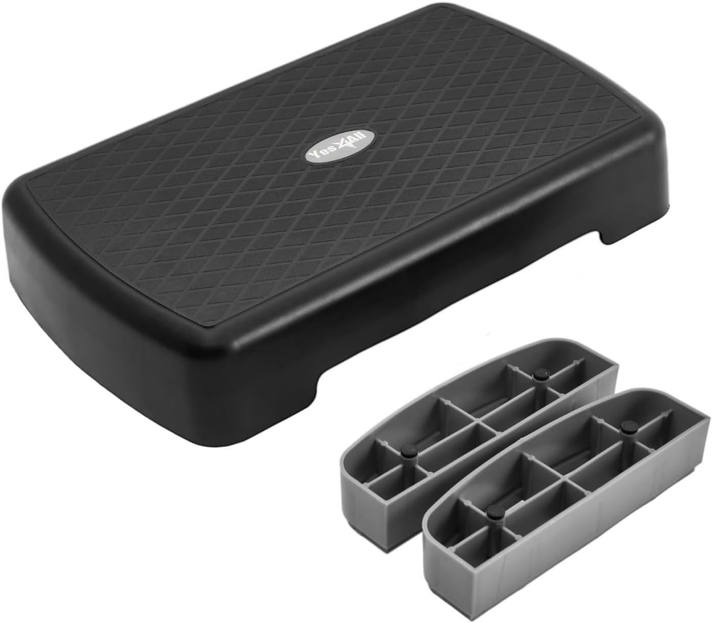 Space-Saving Aerobic Exercise Step Platform 18.9" – 300 lbs Capacity, Cool Grey