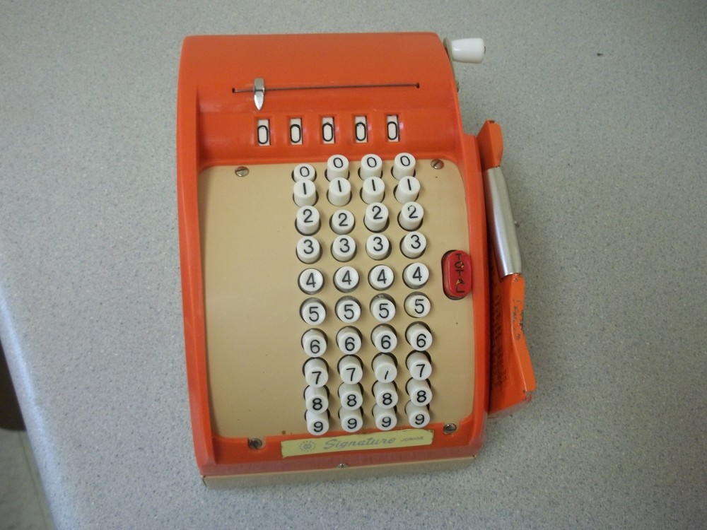 Vintage Adding and Multiplying machine Signature Junior with original box