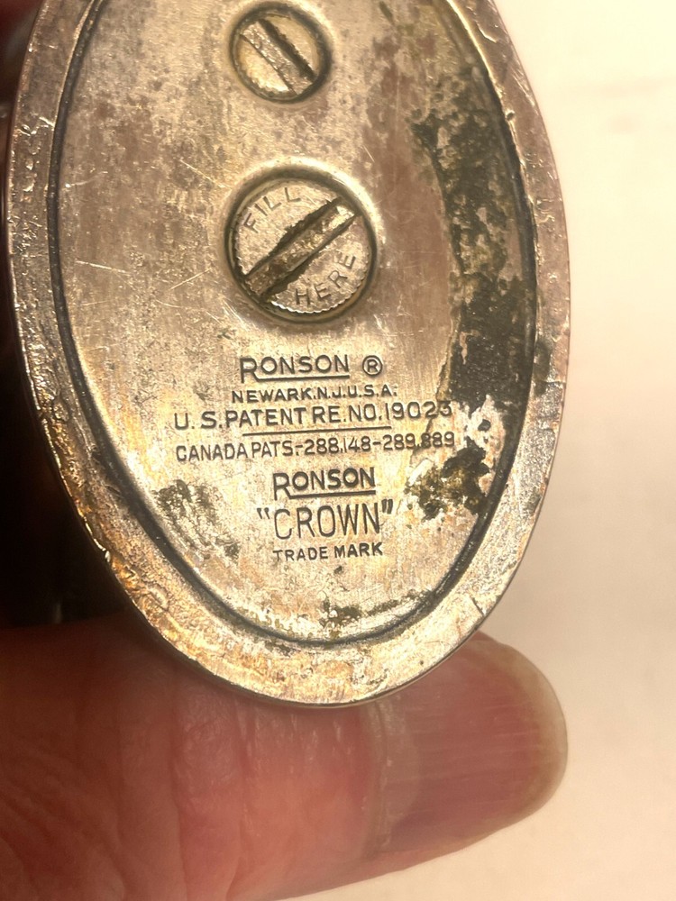 Vintage “Crown” Silver-Plated Ronson Table Lighter