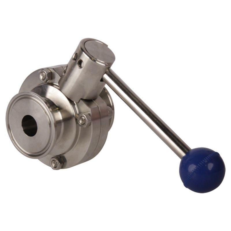 Butterfly Valve | Tri Clamp 3/4 inch Pull Handle Sanitary Silicone