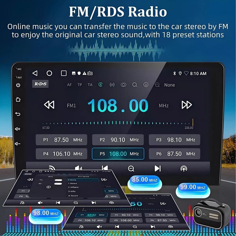 Android 13 Car Stereo for Corolla 2009-2013 CarPlay Android Auto GPS Bluetooth