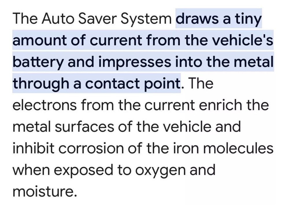 The AutoSaver System Vehicle Corrosion System