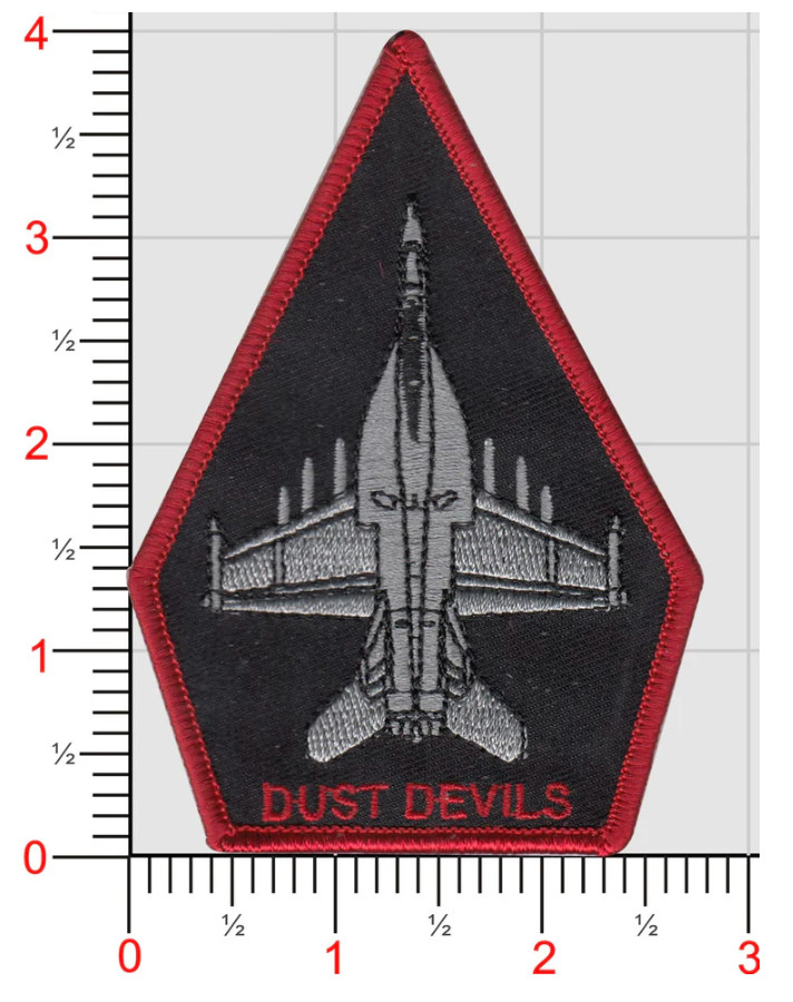 NAVY VX-31 DUST DEVILS EA-18 GROWLER EA-18 RHINO EMBROIDERED HOOK & LOOP PATCH