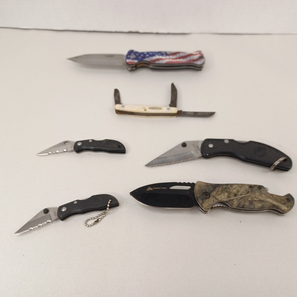 Lot 6 Assorted Folding Pocket Knives Knife
