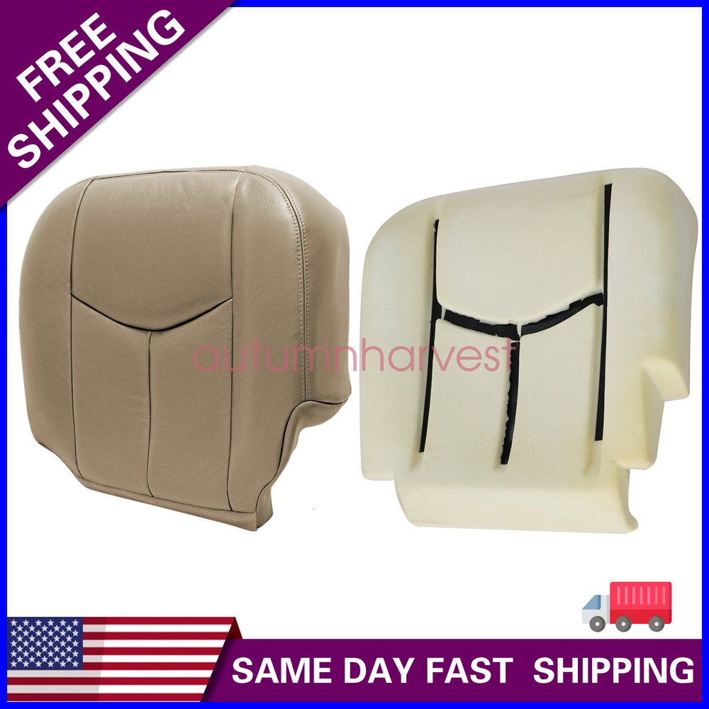 Driver Bottom Seat Cover & Foam Cushion For 2003-2006 Chevy Silverado Tan